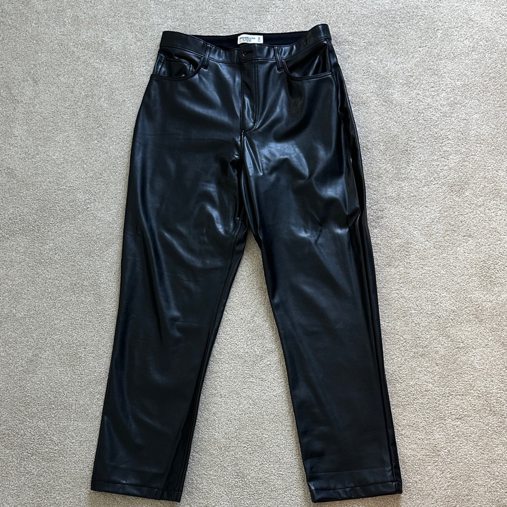 Abercrombie & Fitch Black Faux Leather Pants